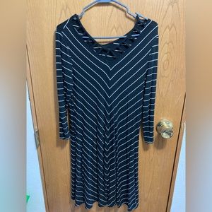 Black with white striped pattern dress